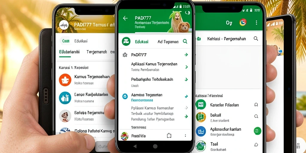 Antarmuka PADI777 menampilkan fungsi pencarian Kamus Terjemahan yang efisien.