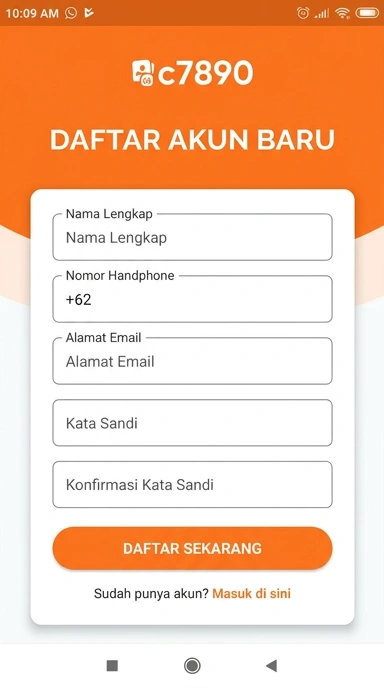 Tampilan halaman daftar c7890
